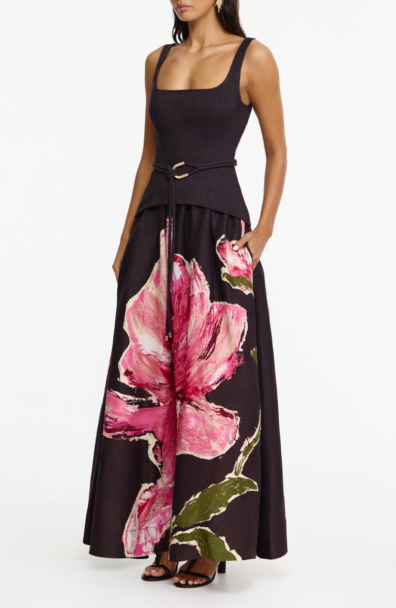 Acler Actonhill Floral Print Cocktail Dress, Alternate, color, Garnet Magnolia
