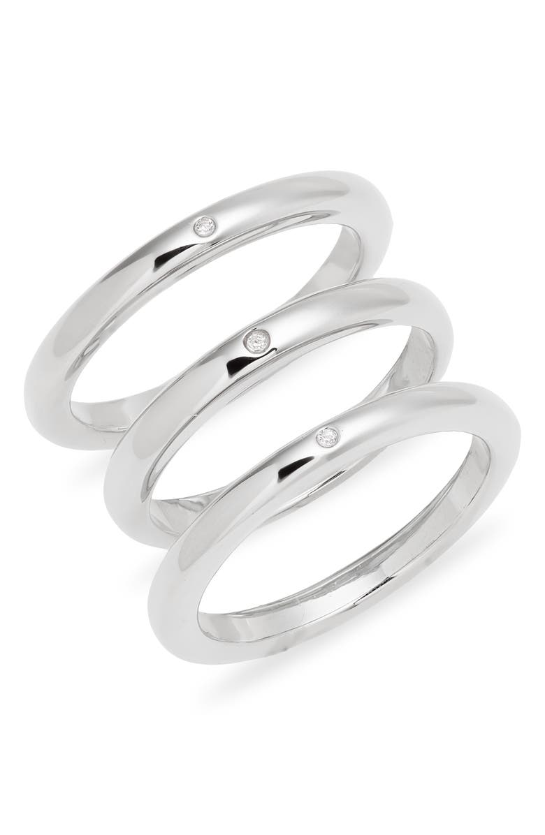 Nordstrom Demi Fine Set of 3 Skinny Band Rings, Main, color, 
