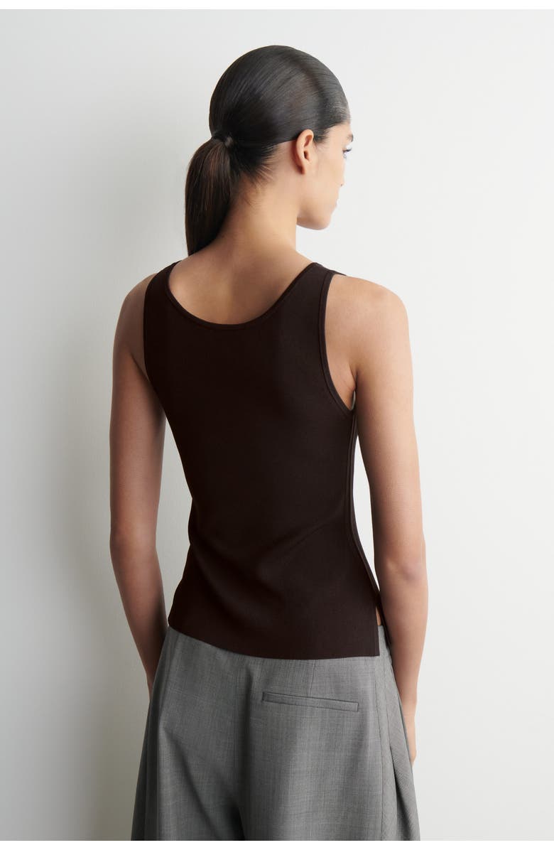 COS Knitted Scoop-Neck Tank Top, Alternate, color, Brown