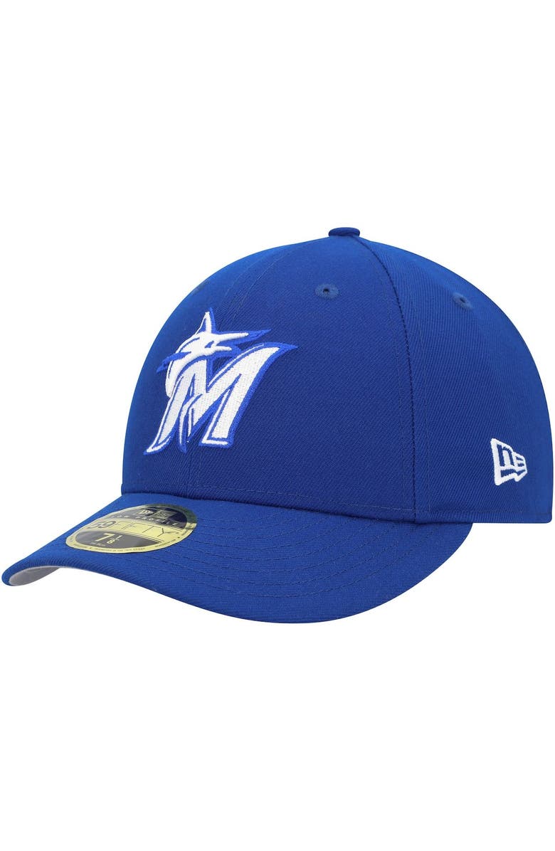 New Era Men's New Era Royal Miami Marlins White Logo Low Profile 59FIFTY Fitted Hat, Alternate, color, Royal