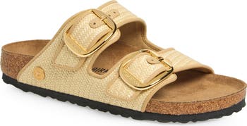 Birkenstock Arizona Raffia Big Buckle Slide Sandal (Women