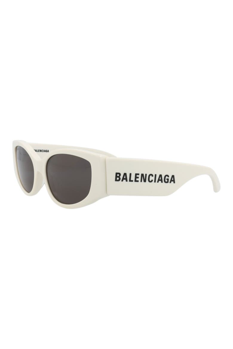 58mm Novelty Cat Eye Sunglasses, Alternate, color, WHITE WHITE GREY
