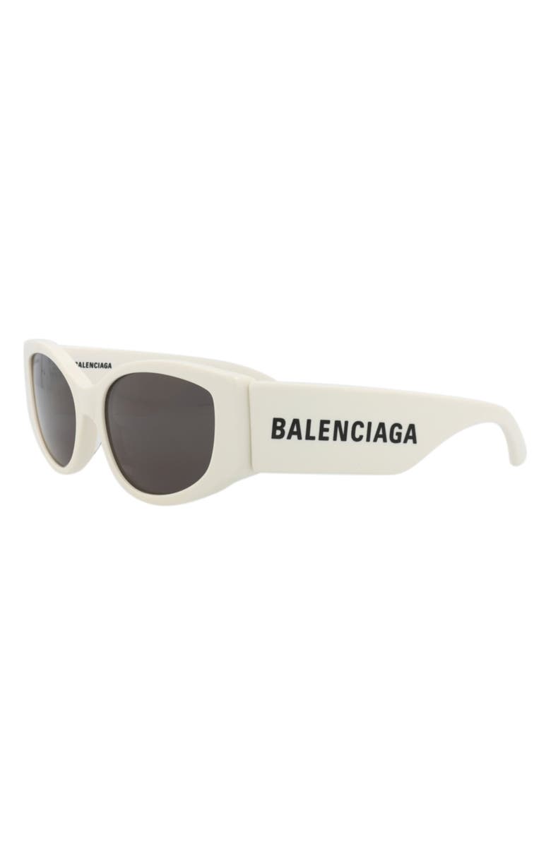 Balenciaga 58mm Novelty Cat Eye Sunglasses, Alternate, color, White White Grey