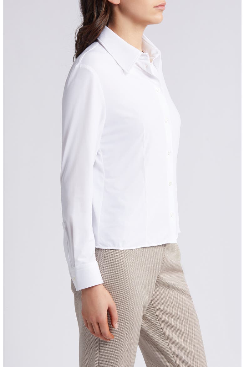 Solid Button-Up Shirt, Alternate, color, WHT