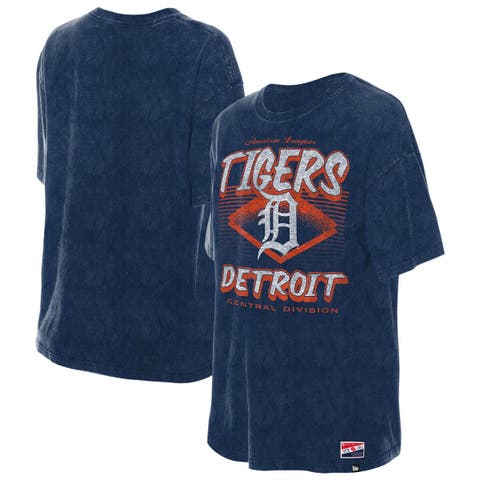 Women's New Era  Navy Detroit Tigers Mineral Wash Oversized T-Shirt