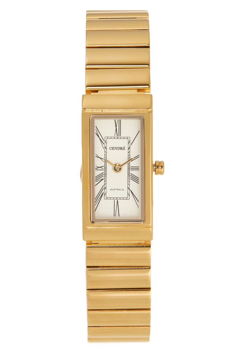 Soho Tank Bracelet Watch, 15mm x 30mm, Main, color, WHITE 18K GOLD