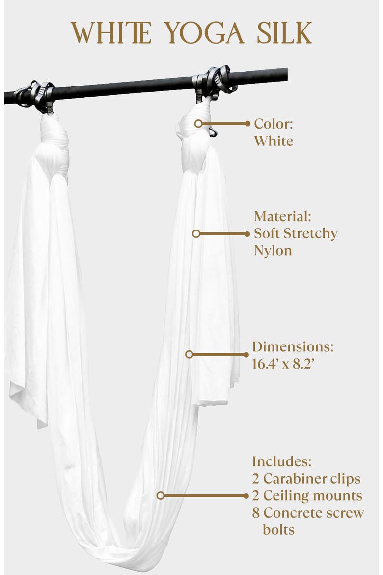 Yoga Silk - Aerial Support for Yoga and Strength Building, Alternate, color, White