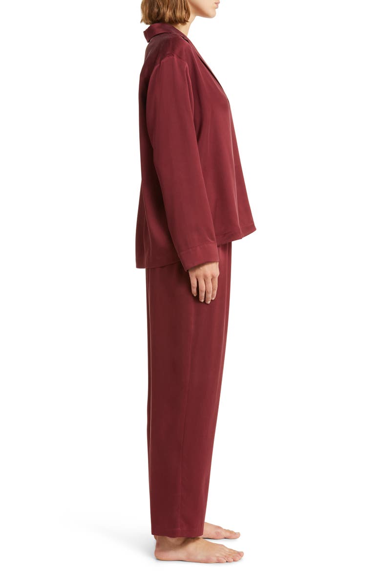 Long Sleeve Washable Silk Pajamas, Alternate, color, CALLIOPE WINE