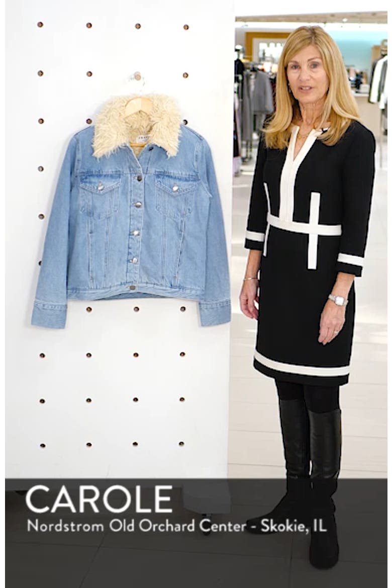 Le Curly Faux Shearling Collar Denim Jacket video