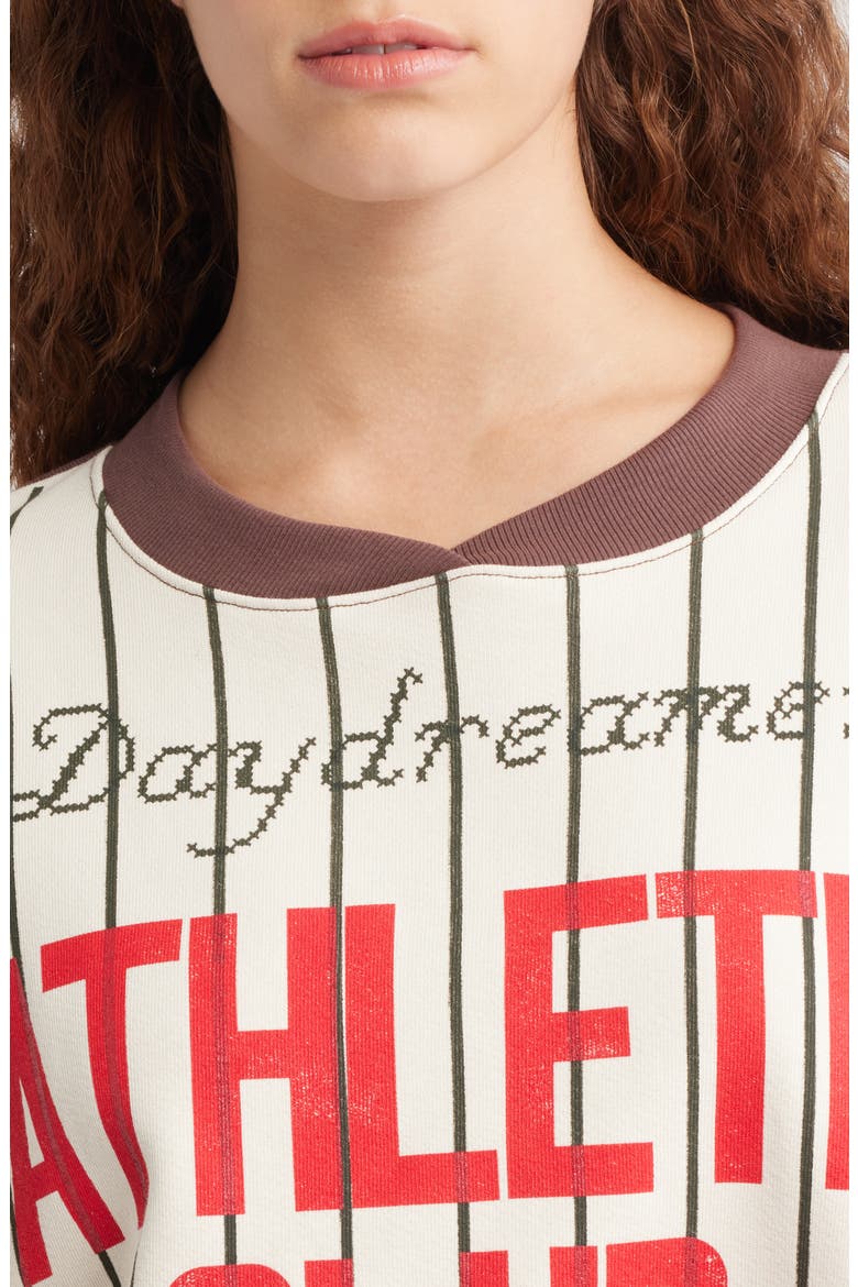 Athletic Club Colorblock Cotton Graphic Sweatshirt, Alternate, color, BROWN COMBO
