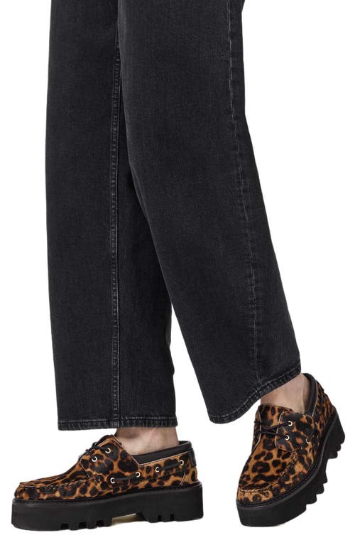 Allsaints Aastha Genuine Calf Hair Platform Boat Shoe In Multi