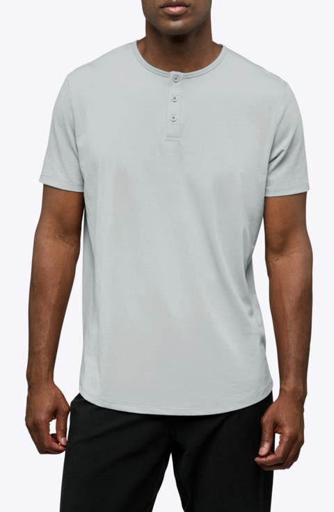 AO Curved Hem Short Sleeve Henley