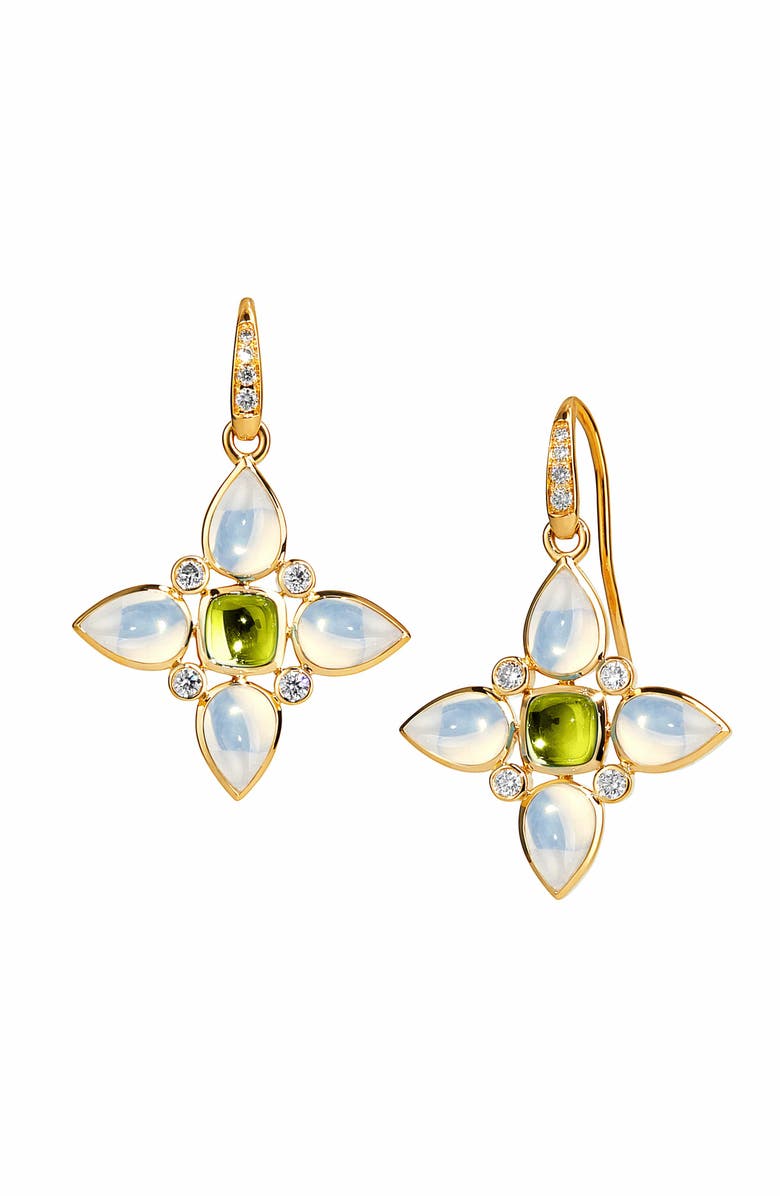 SYNA Bloom Mini Elara Earrings, Main, color, Peridot