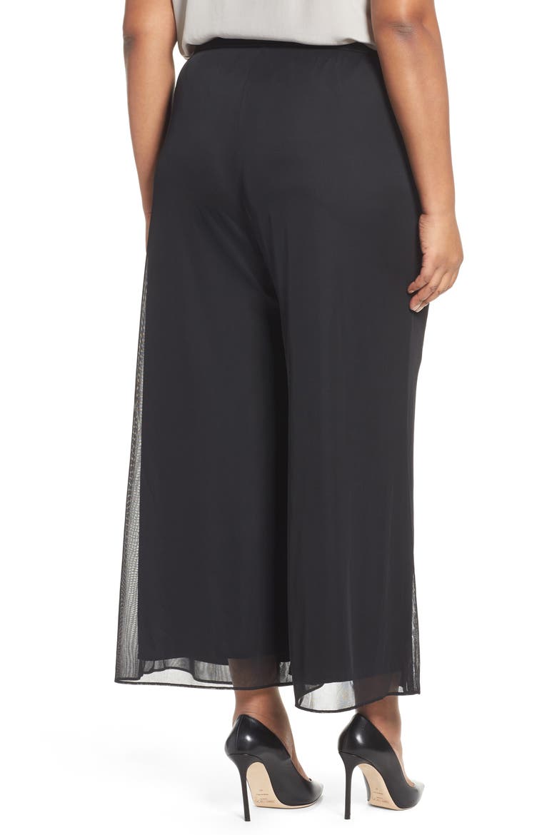High Rise Tie Waist Wide Leg Pants, Alternate, color, BLACK