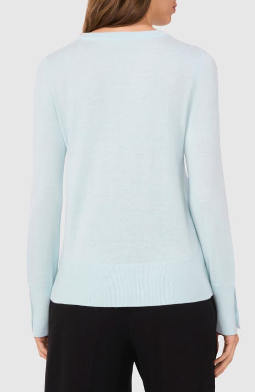 Halogen ® Button Cuff Crewneck Sweater