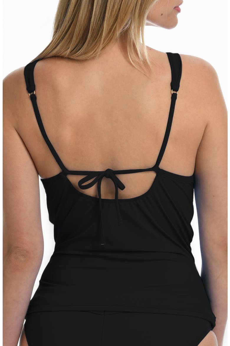 Island Goddess Twist Tankini Top, Alternate, color, BLACK