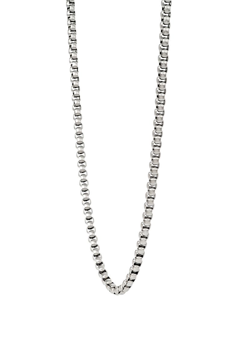 Men's Box Chain Necklace, Alternate, color, SILVER