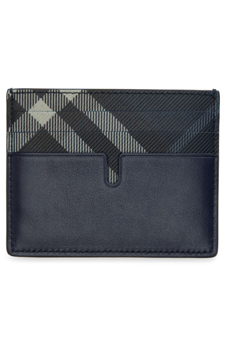Burberry New Tall Sandon Leather & Coated Canvas Card Holder, Alternate, color, Midnight