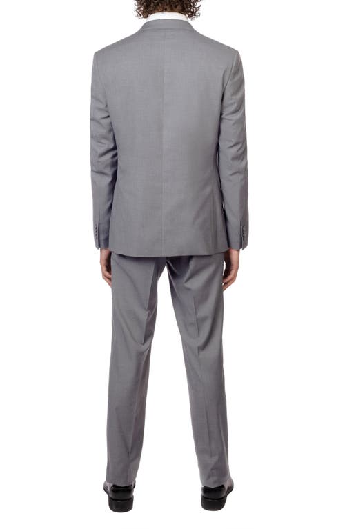 Zanetti Slim Fit Grey Notch Lapel Stretch Suit In Gray