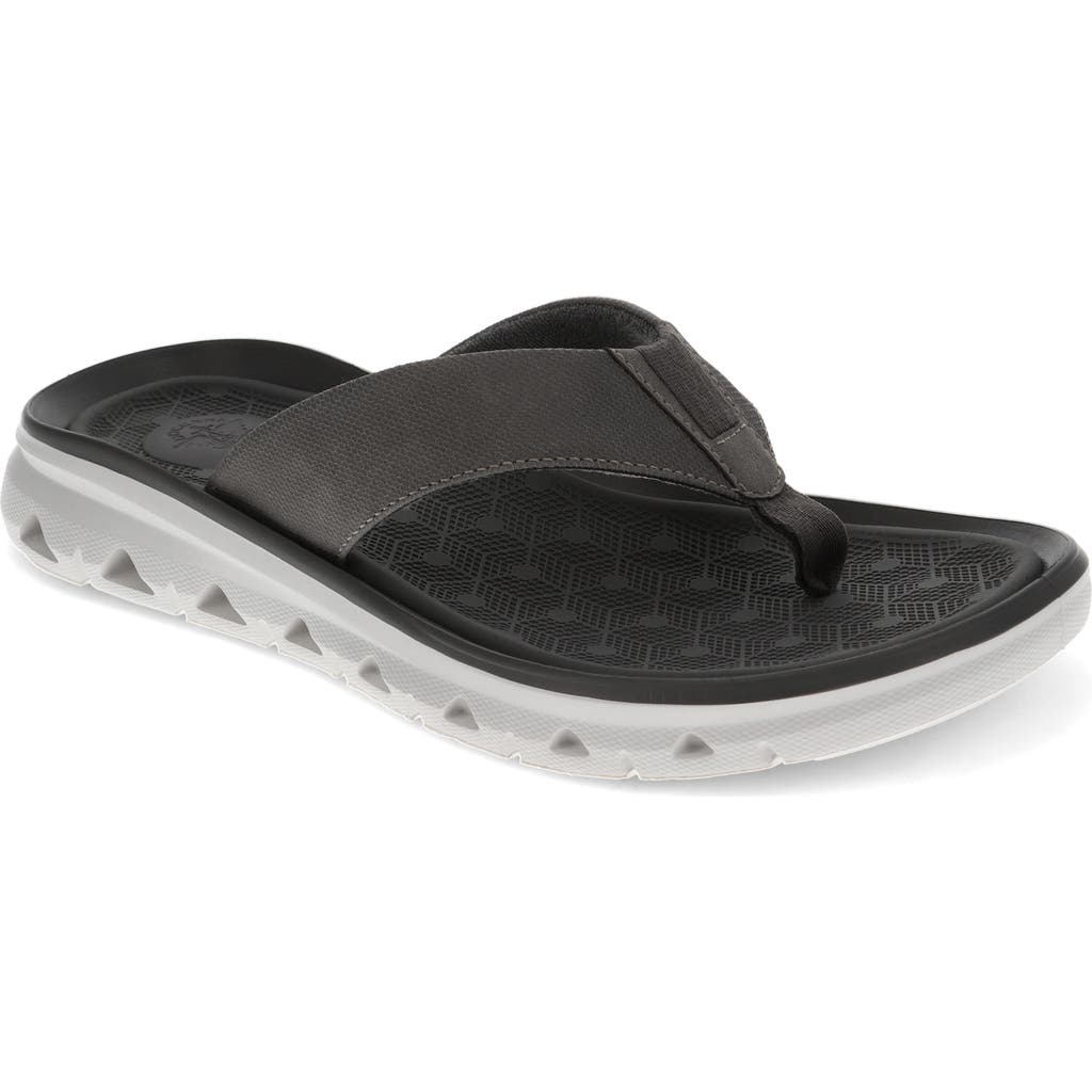 Dockers Mens Luka Synthetic Leather Casual Flip Flop Sandal Shoe In Black