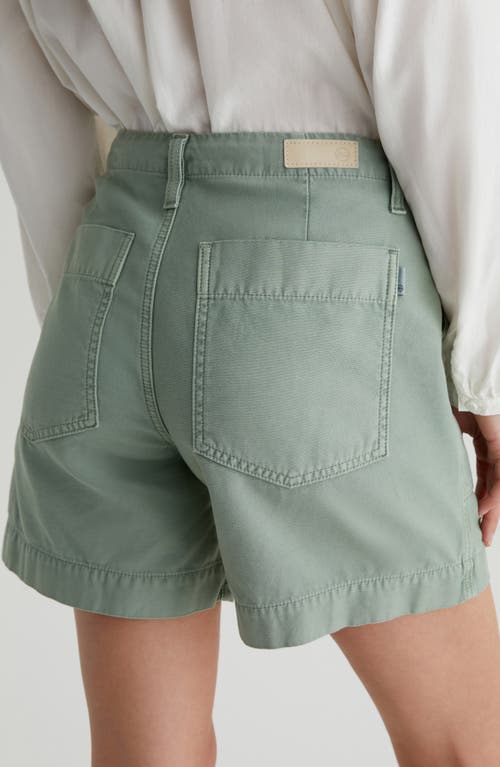 Ag Rosa Mid Rise Utility Shorts In Sulfur Matcha Latte In Green