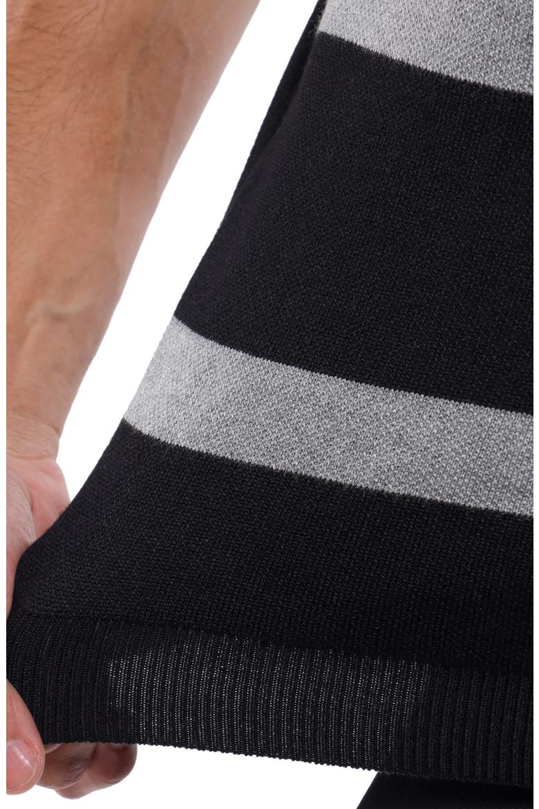 Jacquard Polo Sweater, Alternate, color, BLACK/ HEATHER GREY