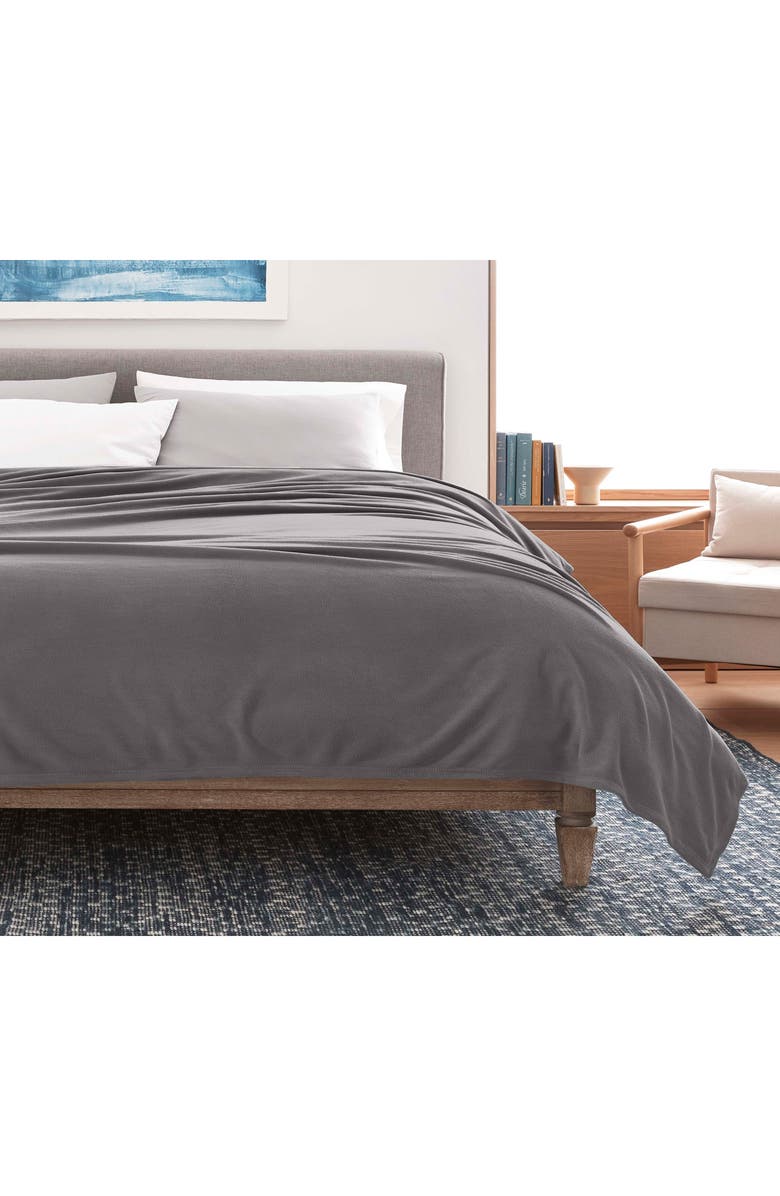 Vellux Microfleece Throw Blanket, Alternate, color, Tornado Grey