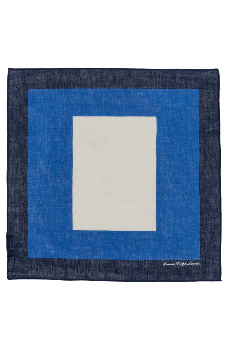Lauren Ralph Lauren Geometric Square Linen & Cotton Scarf, Main, color,