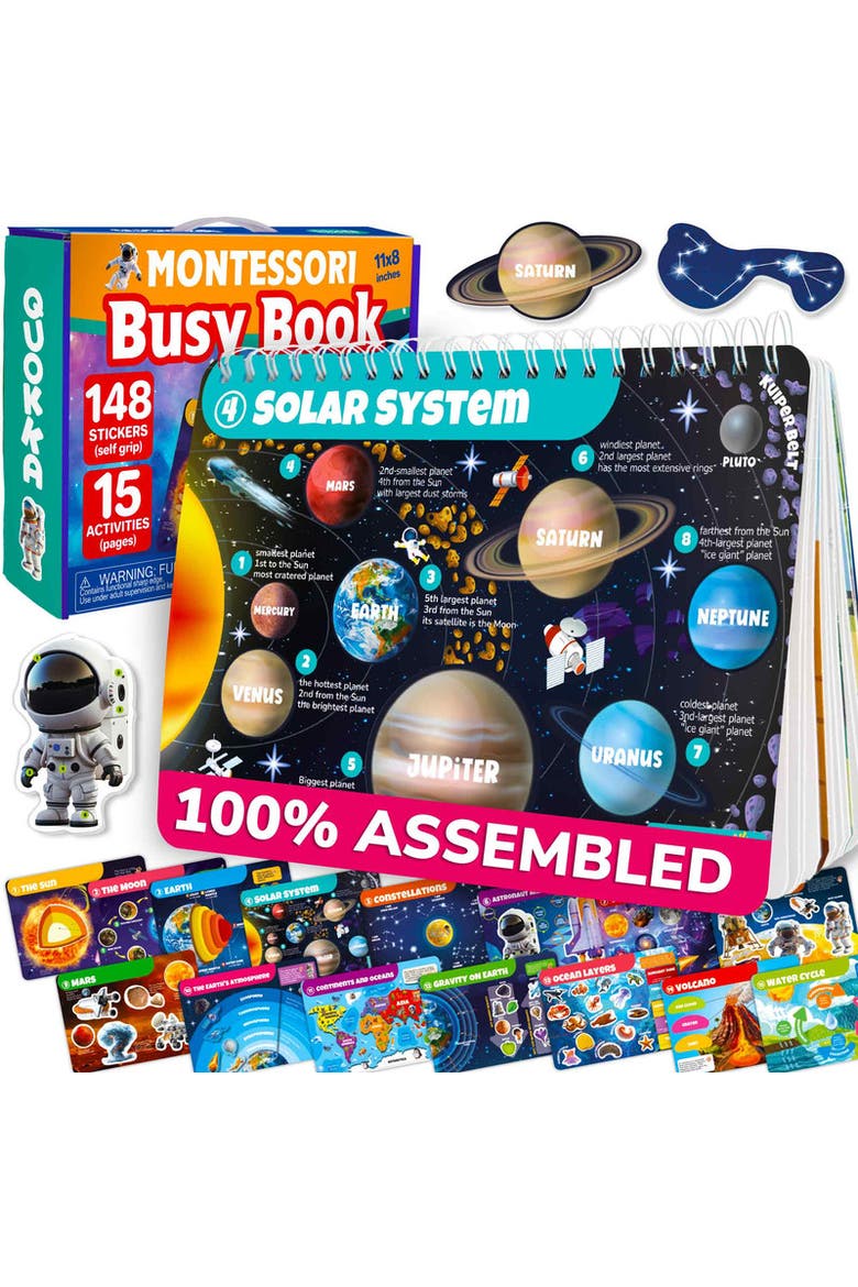 Montessori Busy Book for Toddlers - Interactive Learning Activity Book, Main, color, Universe