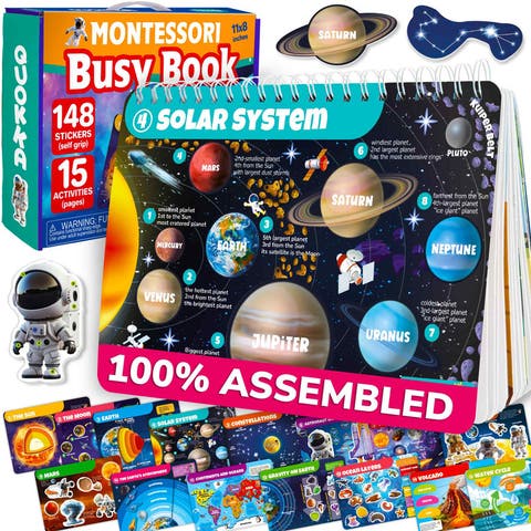 Montessori Busy Book for Toddlers - Interactive Educational Pages