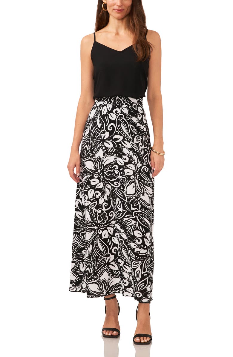 Vince Camuto Floral Print A-Line Skirt, Alternate, color,