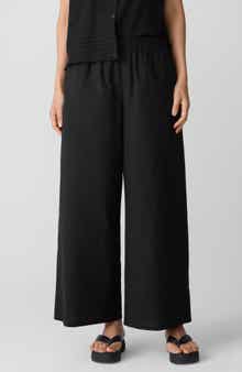Eileen Fisher Organic Cotton Ankle Wide Leg Pants