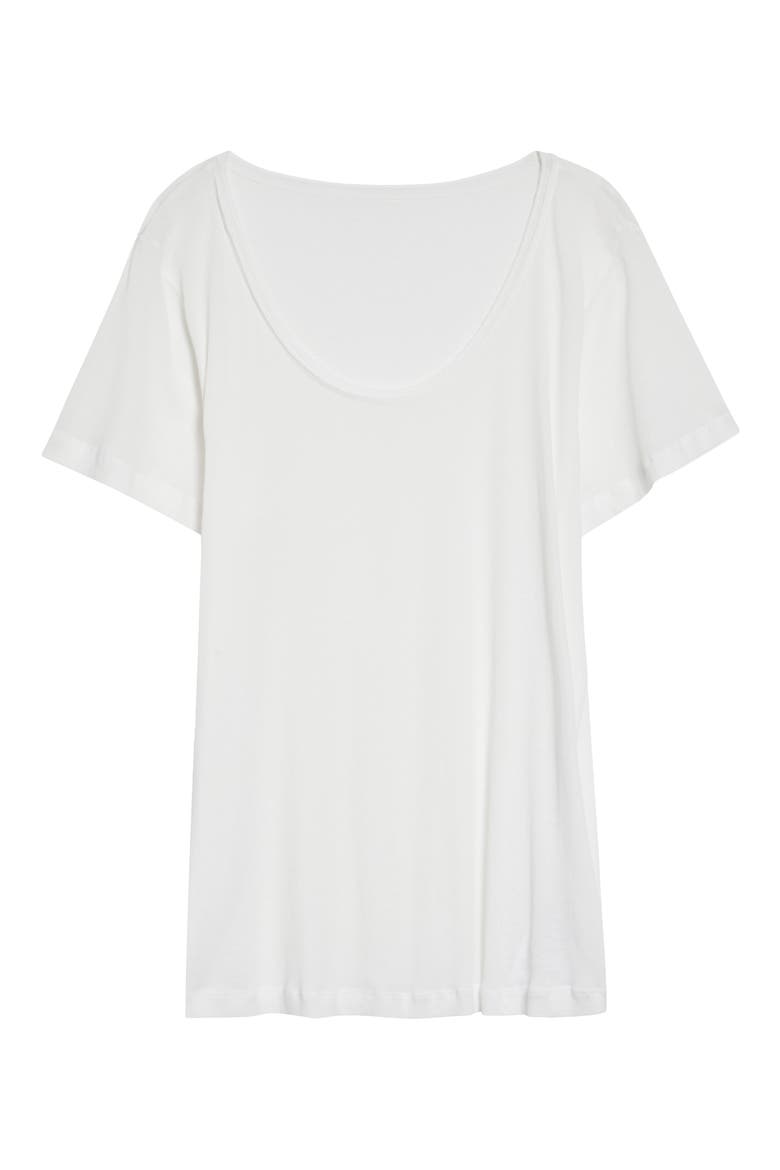 Dion Cotton Scoop Neck T-Shirt, Alternate, color, WHITE