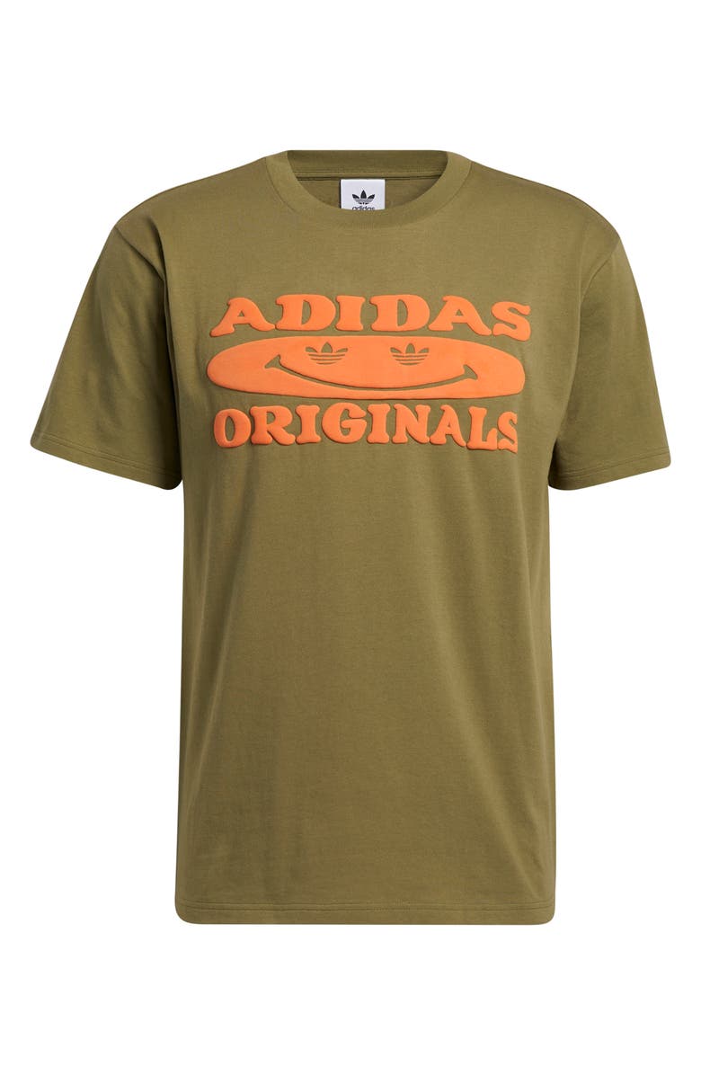 adidas Originals Smile Graphic Tee, Alternate, color, Focus Olive