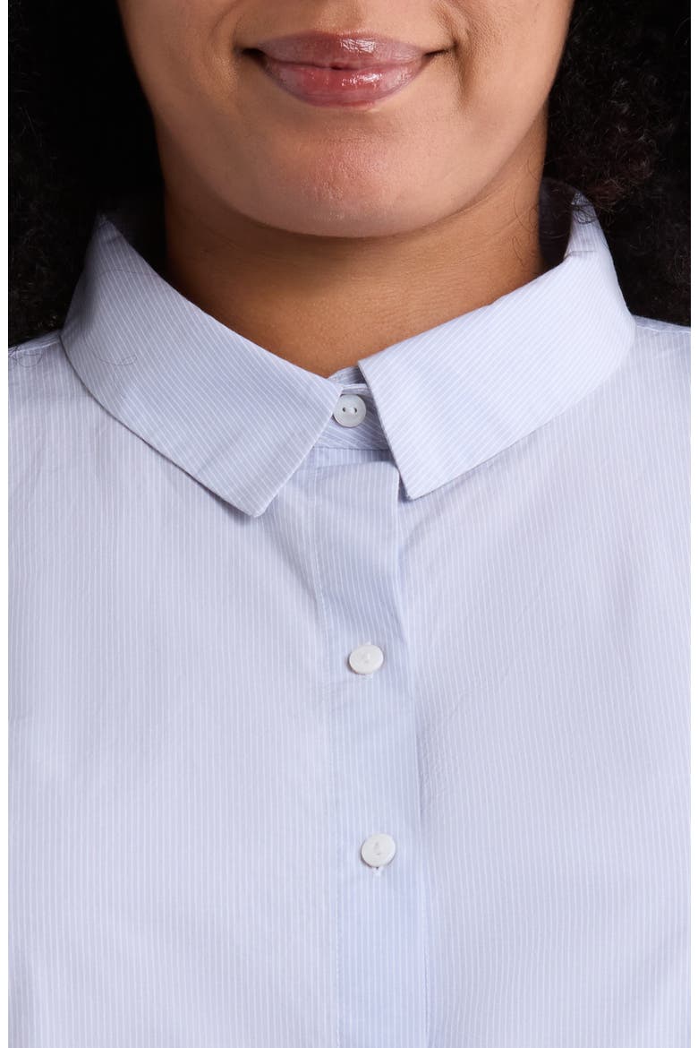 Stripe Organic Cotton Button-Up Shirt, Alternate, color, DOLPHIN