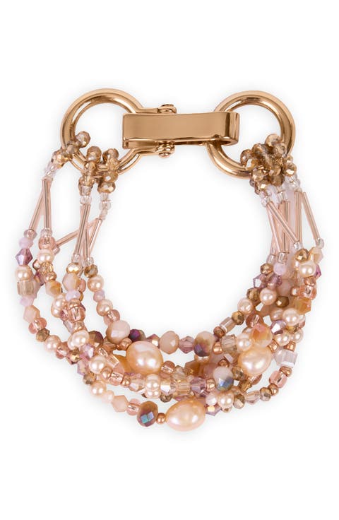 Beaded Cluster Statement Bracelet