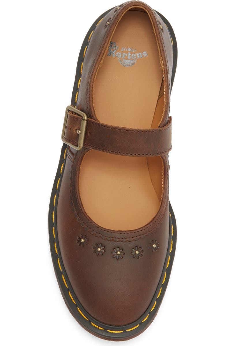 Dr. Martens Flower Mary Jane Flat, Alternate, color, Dark Brown