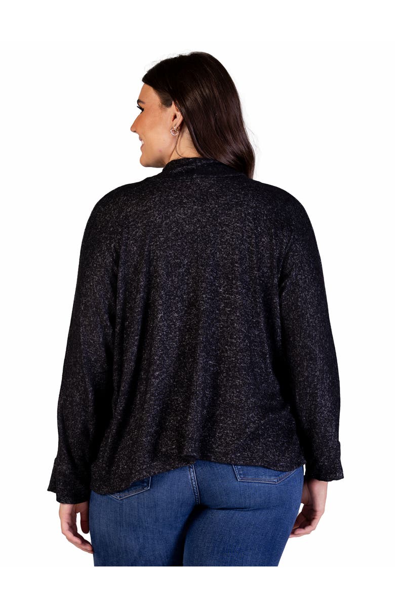 24seven Comfort Apparel Single Button Front Long Sleeve Cardigan, Alternate, color, Black