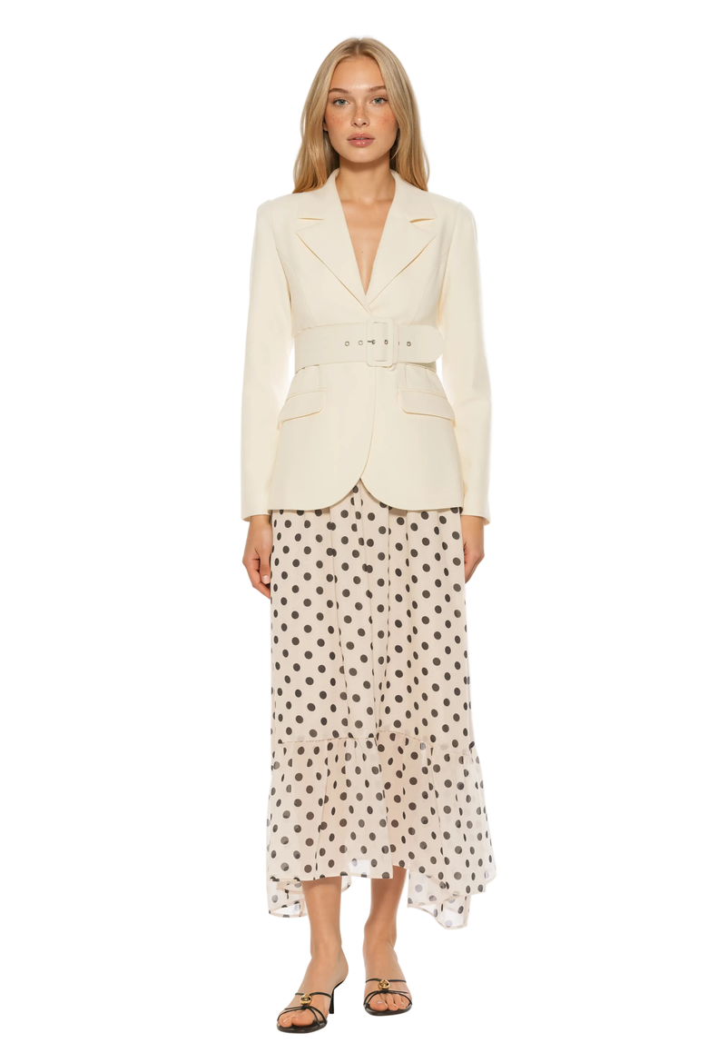 Galen Fitted Wide Shoulder Long, Alternate, color, Ivory