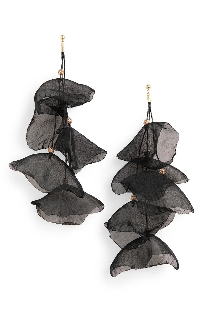 Stella + Ruby Petal Chiffon Statement Earrings, Main, color,