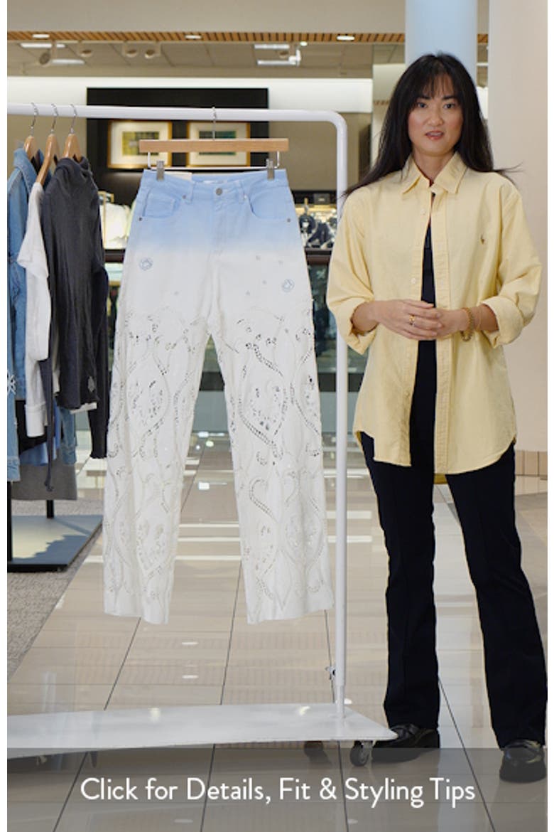 Eyelet High Waist Wide Leg Jeans video