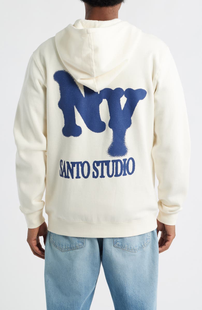 SANTO STUDIO x Cody Bellinger NY Zip Graphic Hoodie, Alternate, color, Cream