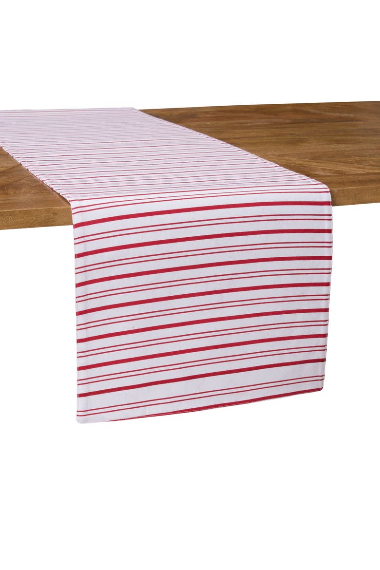 Holiday Bows Striped Reversible Runner 14" x 72", Alternate, color, Red
