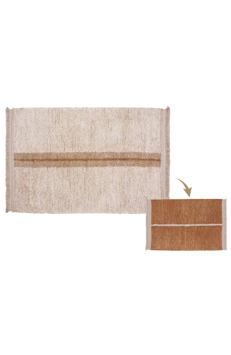 Lorena Canals Reversible Washable Rug Duetto Toffee, Alternate, color, Toffee, Natural, Linen