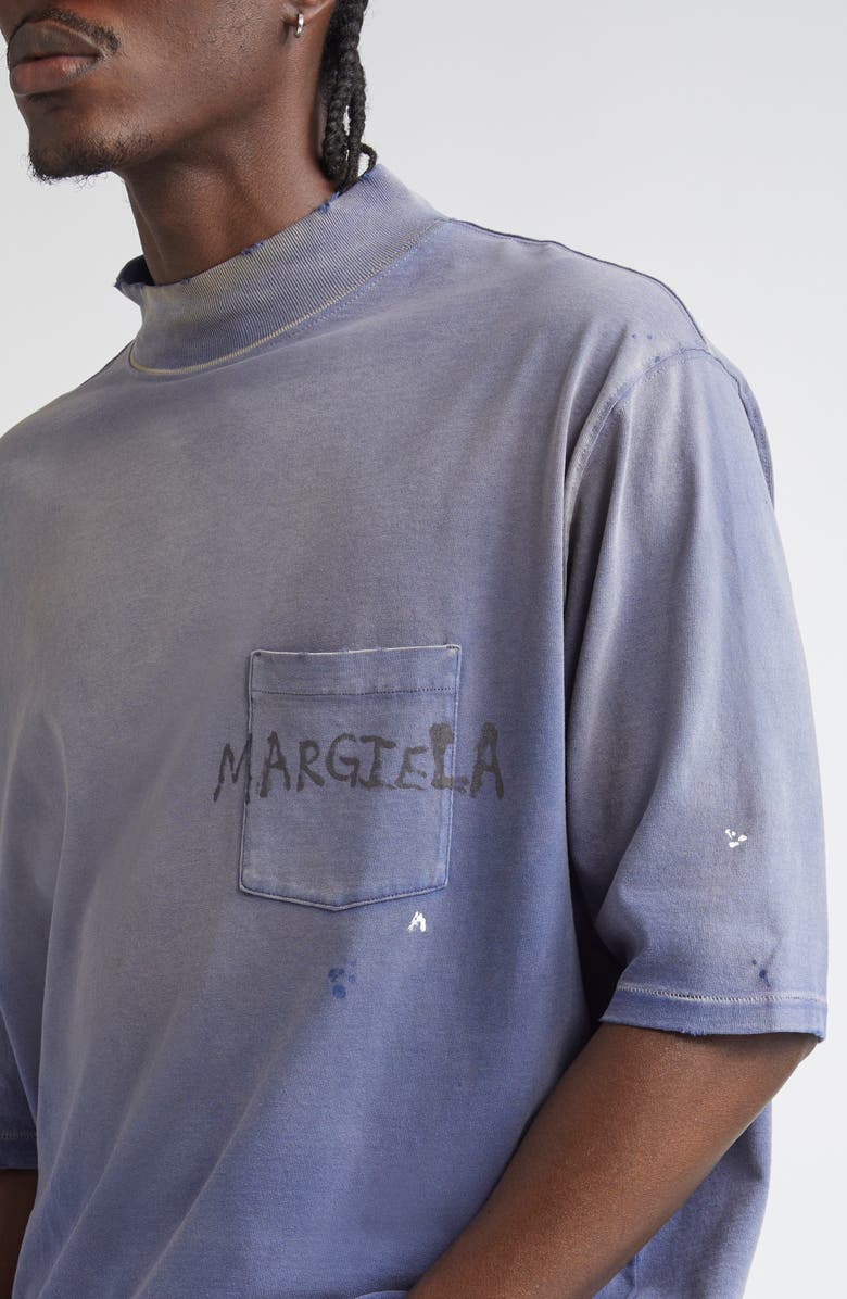 Maison Margiela Graffiti Logo Paint Splattered Pocket T-Shirt, Alternate, color, 