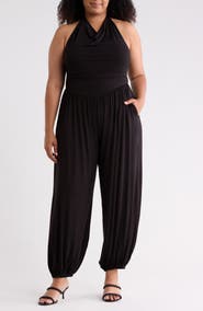 WEST K Cowl Neck Halter Jumpsuit