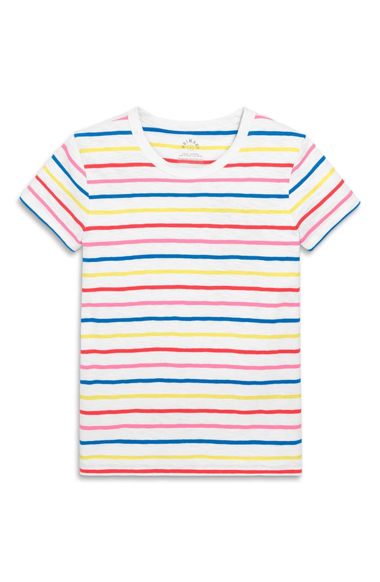 Primary Adult Classic Slub Crewneck Multi-Stripe Tee, Alternate, color, 
