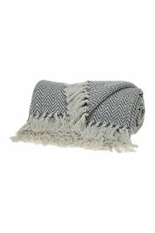 PARKLAND COLLECTION Isla Transitional Grey 52" x 67" Woven Handloom Throw Blanket