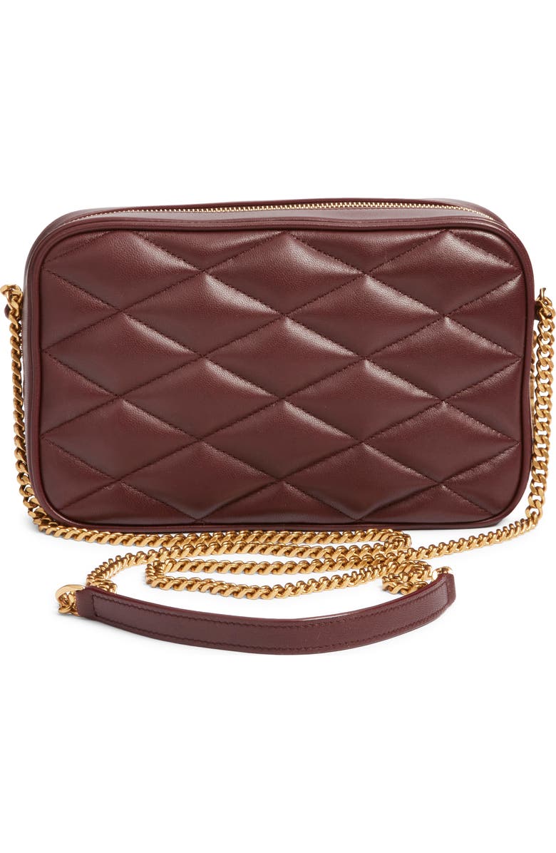 Saint Laurent Gaby Diamond Quilted Leather Camera Bag, Alternate, color, Rouge Cabernet