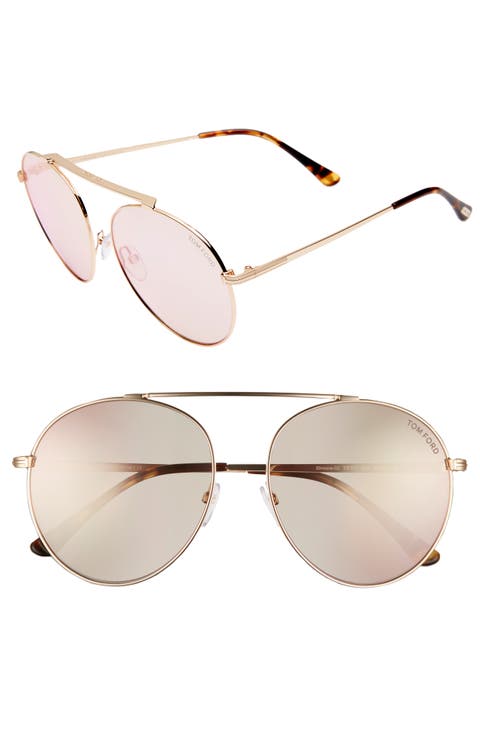 Simone 58mm Gradient Mirrored Round Sunglasses (Nordstrom Exclusive)